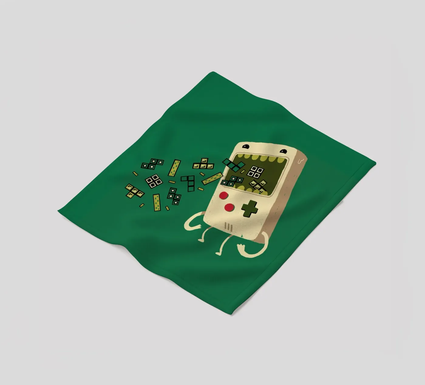 Pixel Puke fleece blanket by DinoMike