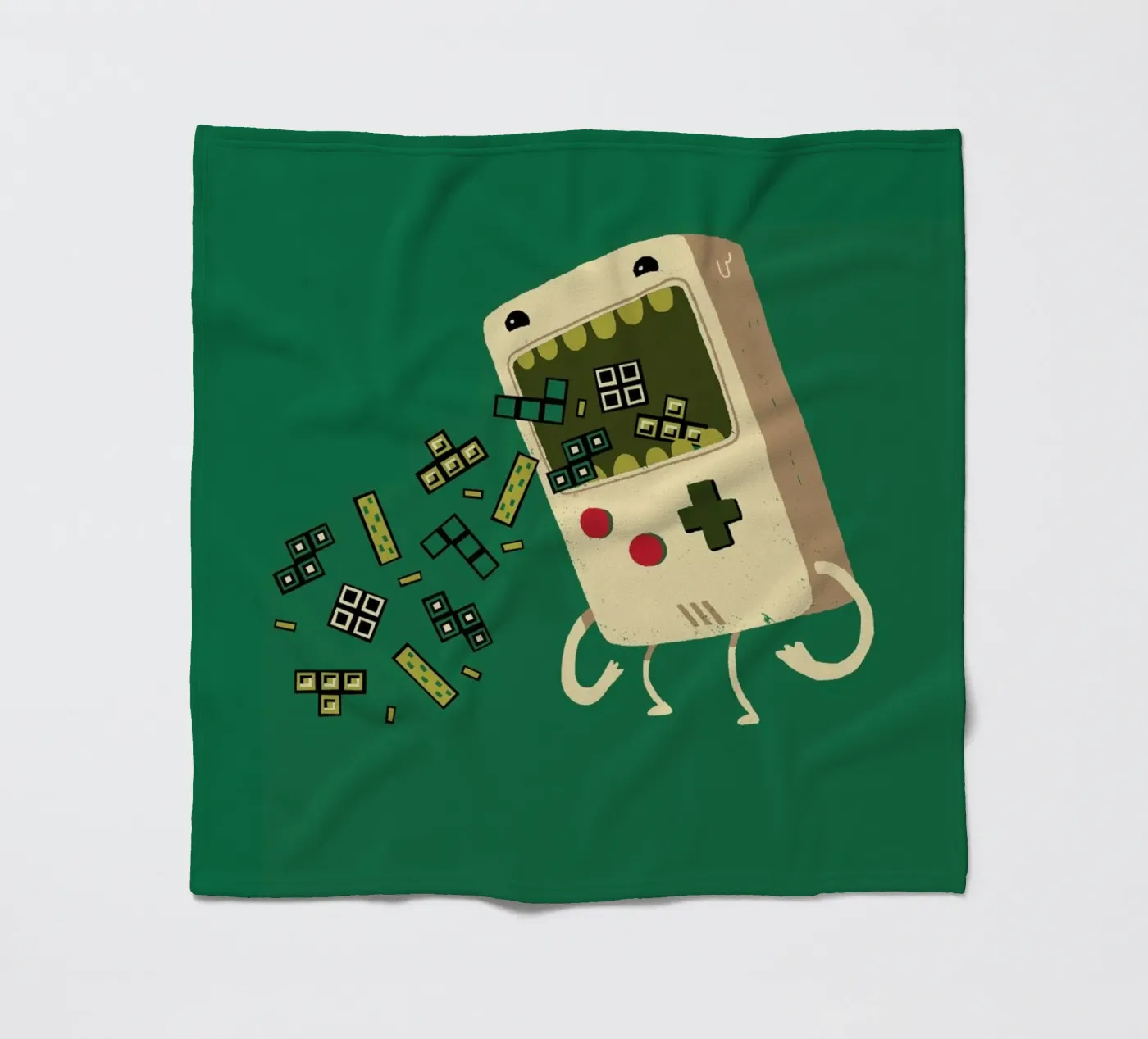 Pixel Puke fleece blanket by DinoMike