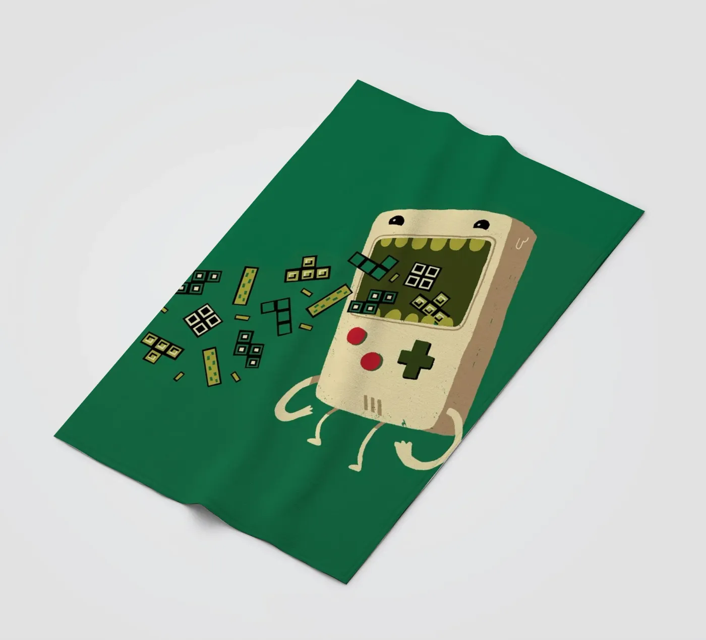 Pixel Puke fleece blanket by DinoMike