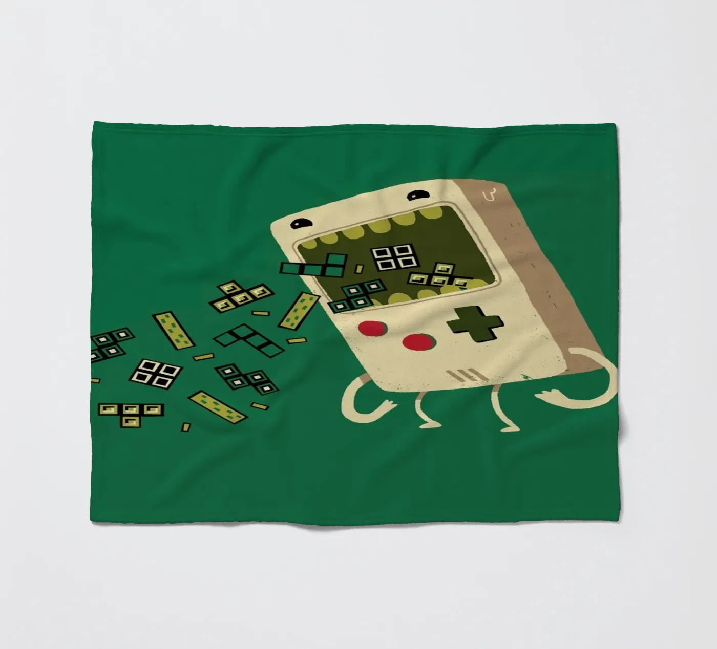 Pixel Puke fleece blanket by DinoMike