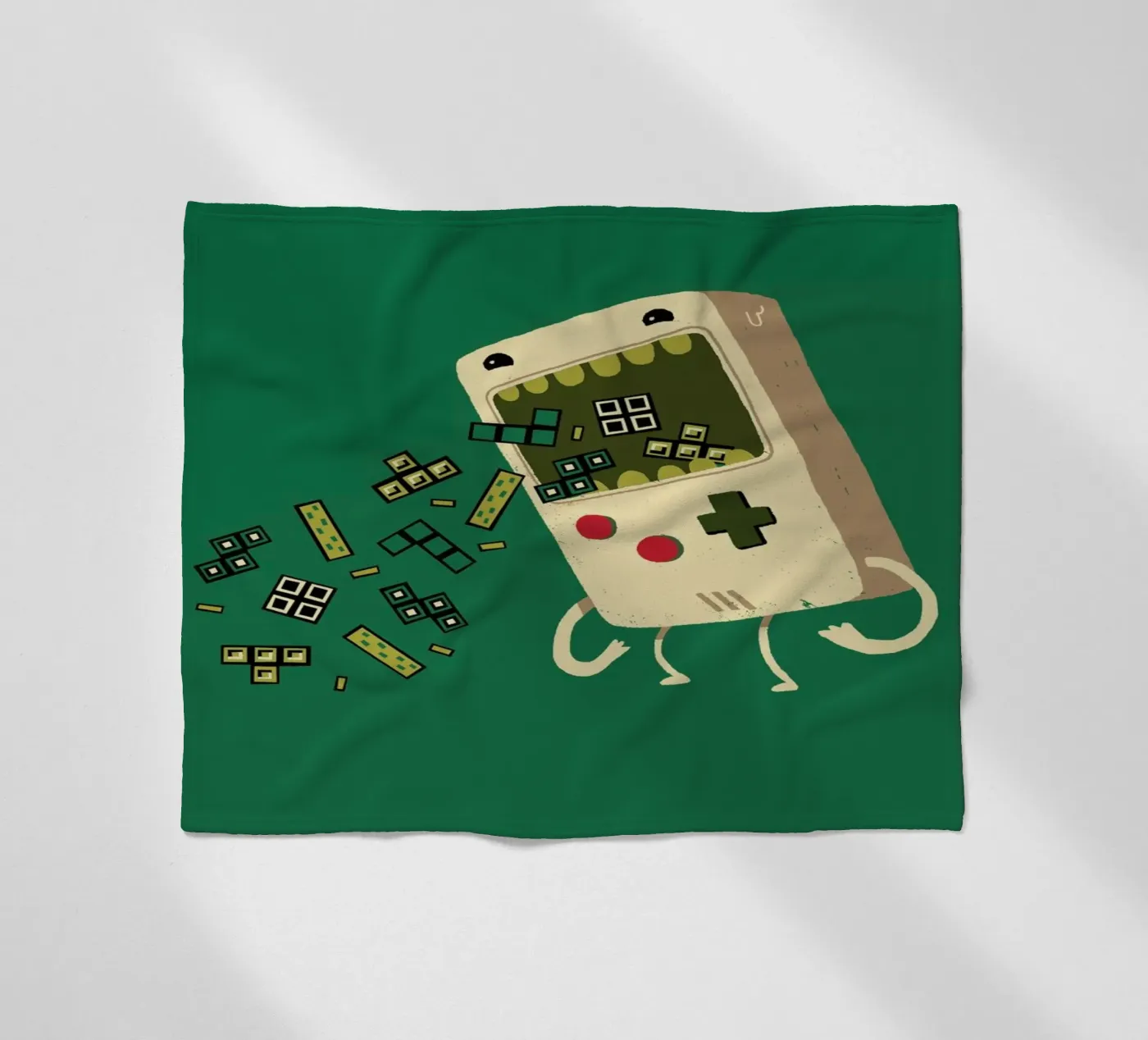 Pixel Puke fleece blanket by DinoMike