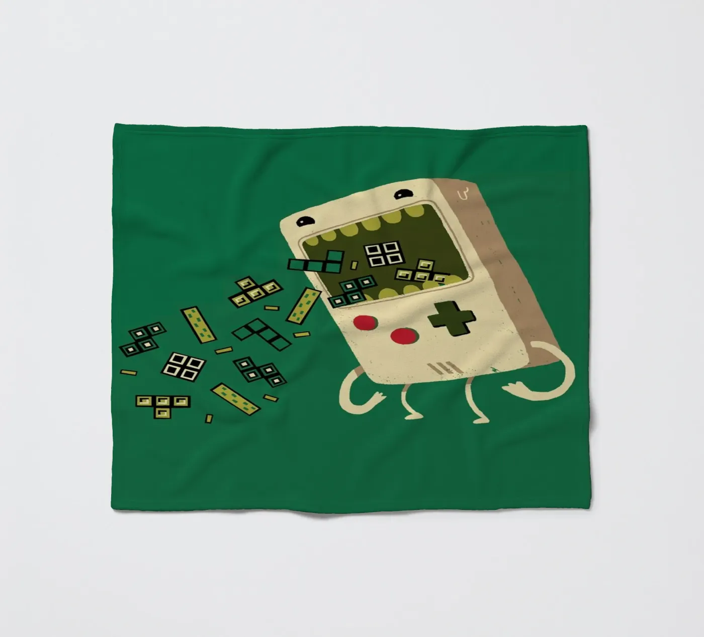 Pixel Puke fleece blanket by DinoMike