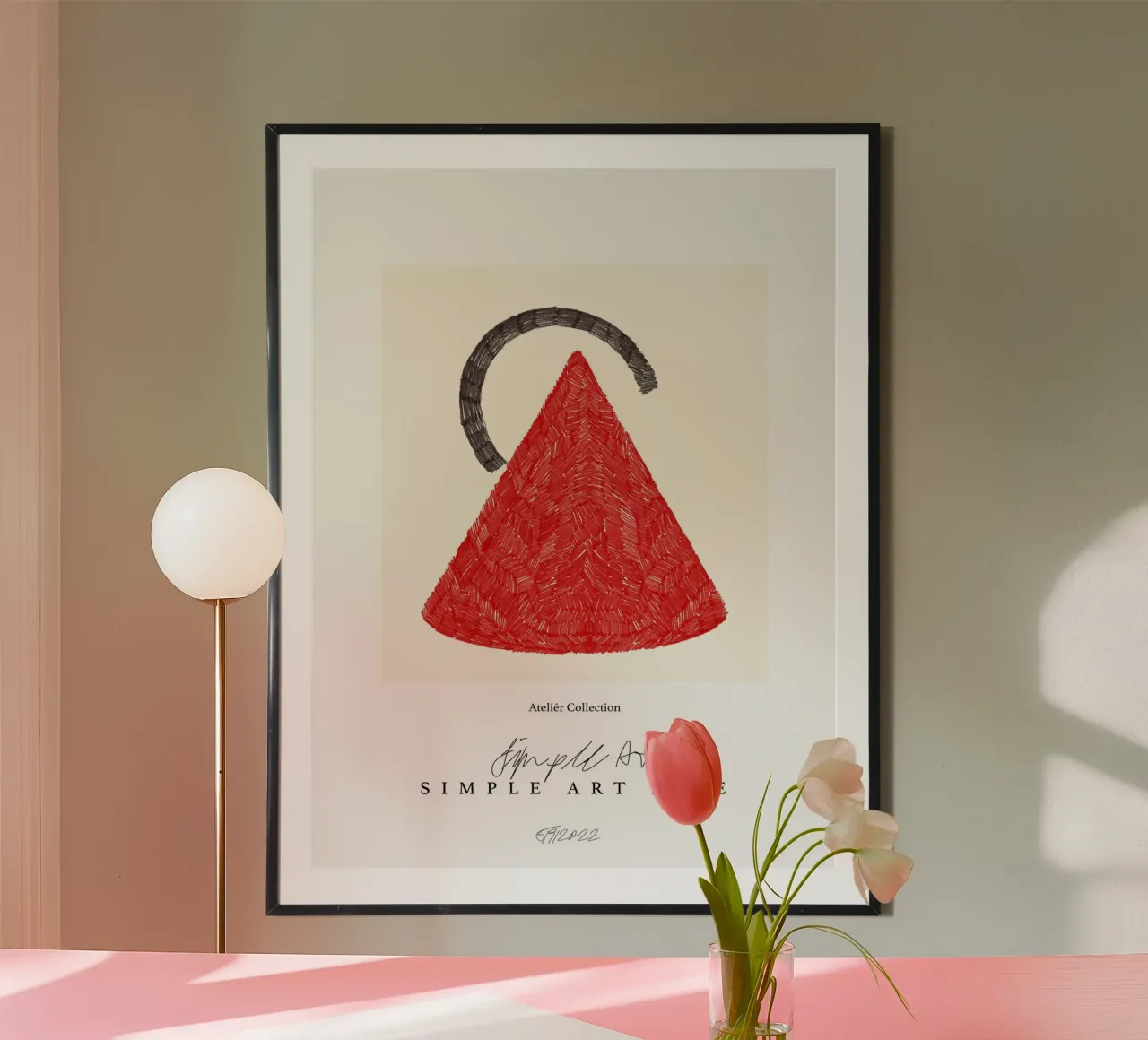 Simple Art Line No 20 poster con telaio in plastica da treechild