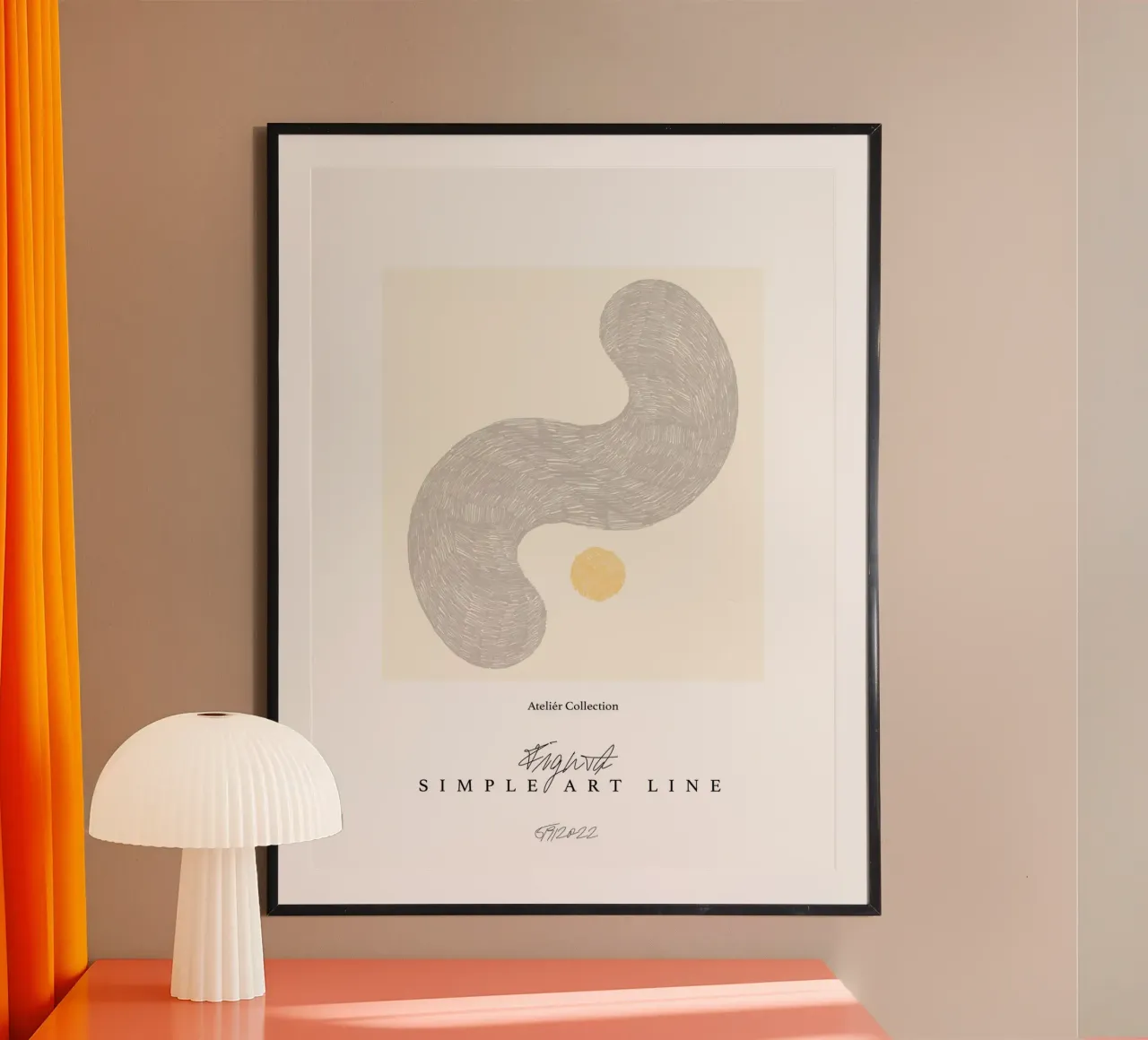 Simple Art Line No 21 poster con telaio in legno da treechild