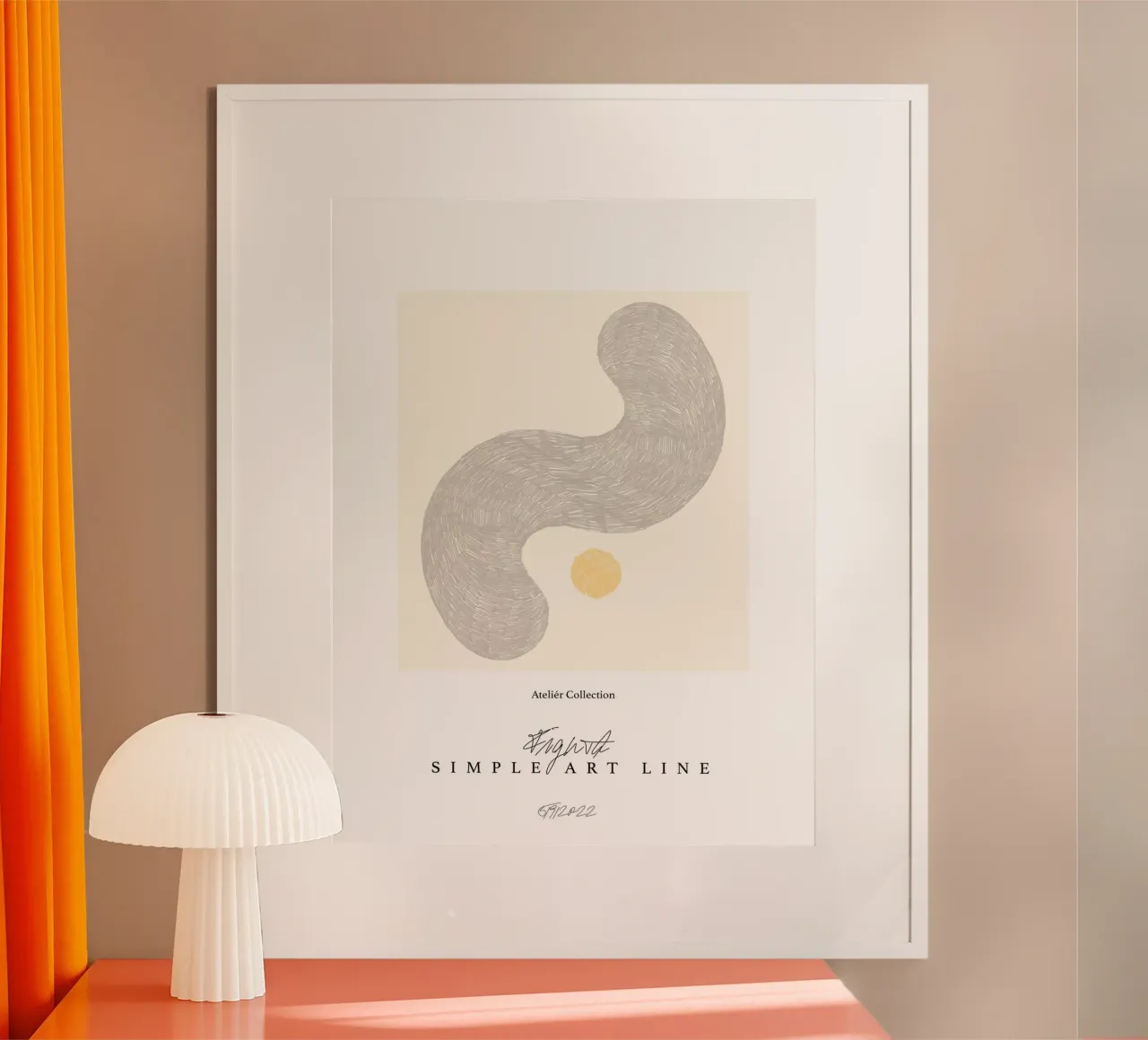 Simple Art Line No 21 poster con telaio in legno da treechild