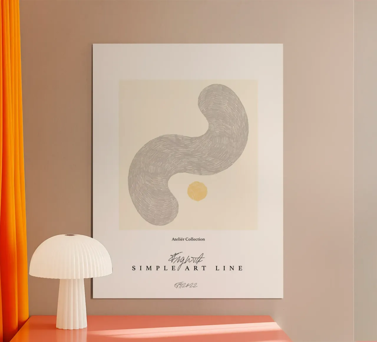 Simple Art Line No 21 poster con telaio in legno da treechild
