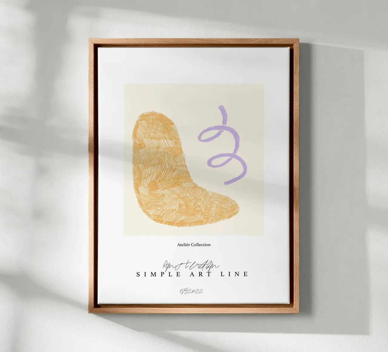 Simple Art Line No 22 tela con Cornice a cassetta da treechild