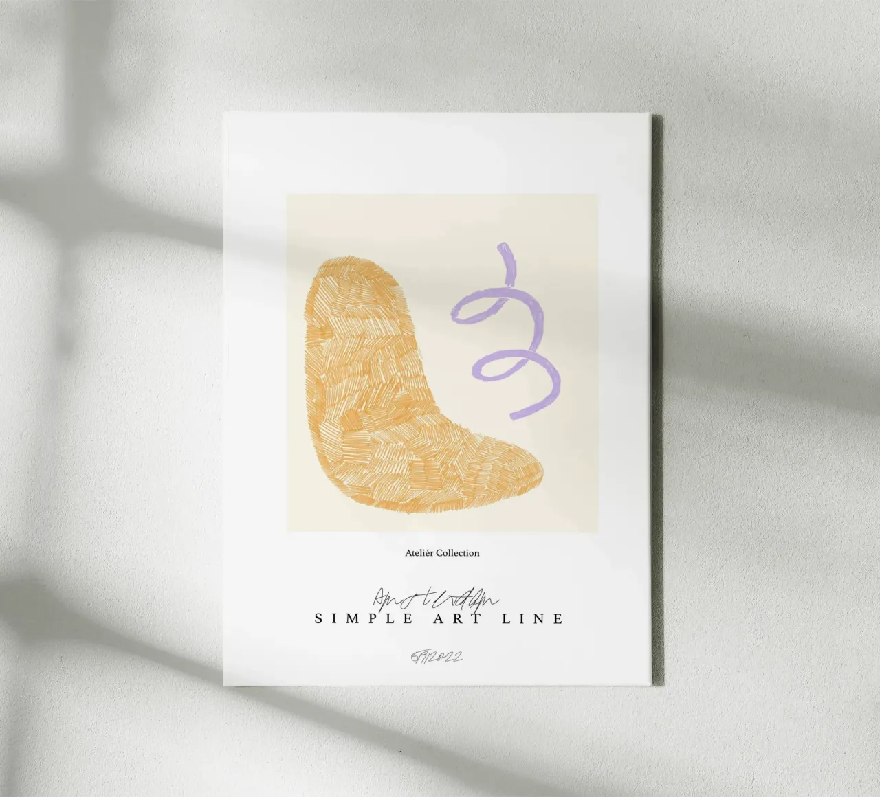 Simple Art Line No 22 tela con Cornice a cassetta da treechild
