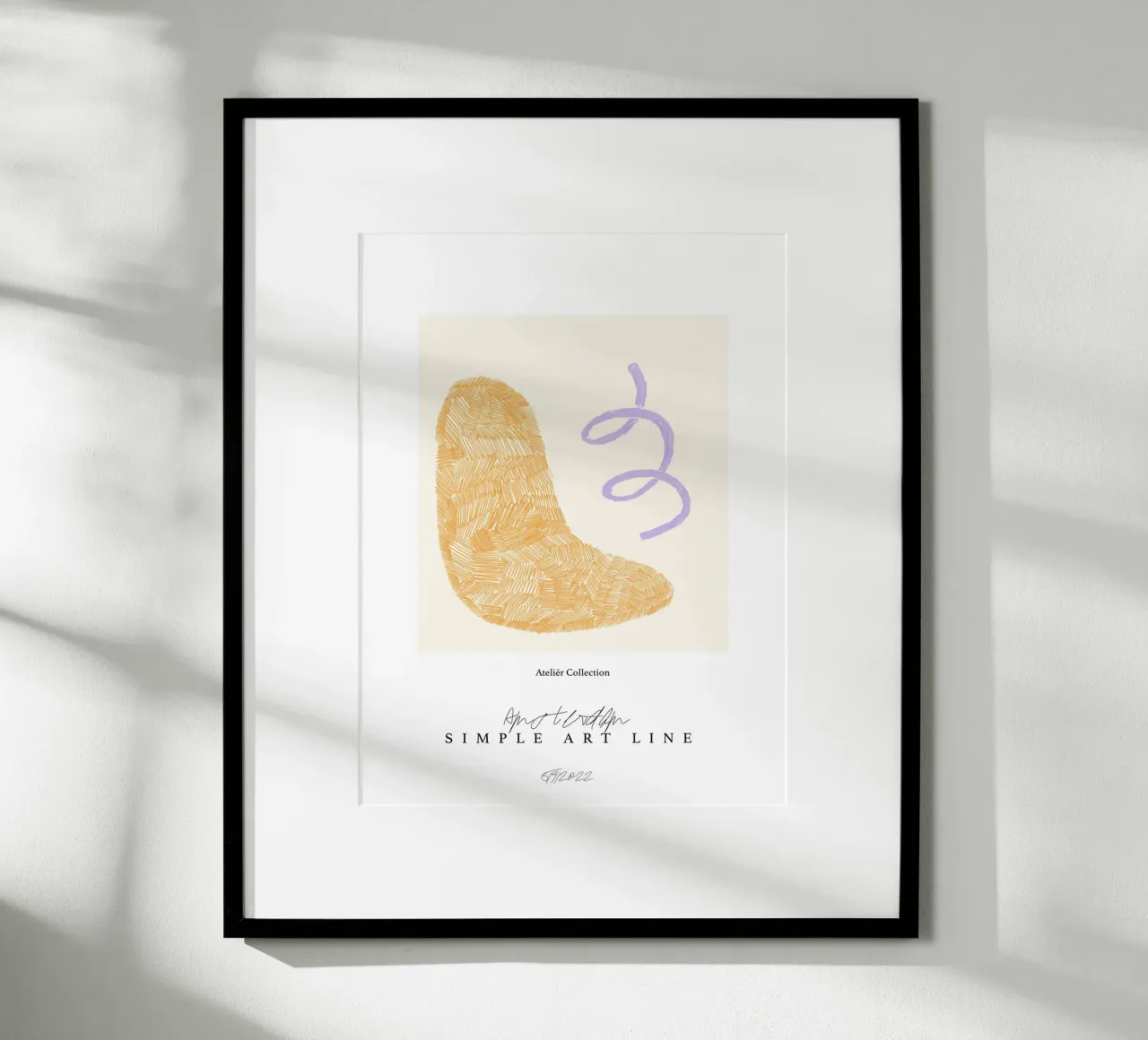 Simple Art Line No 22 poster con telaio in legno da treechild