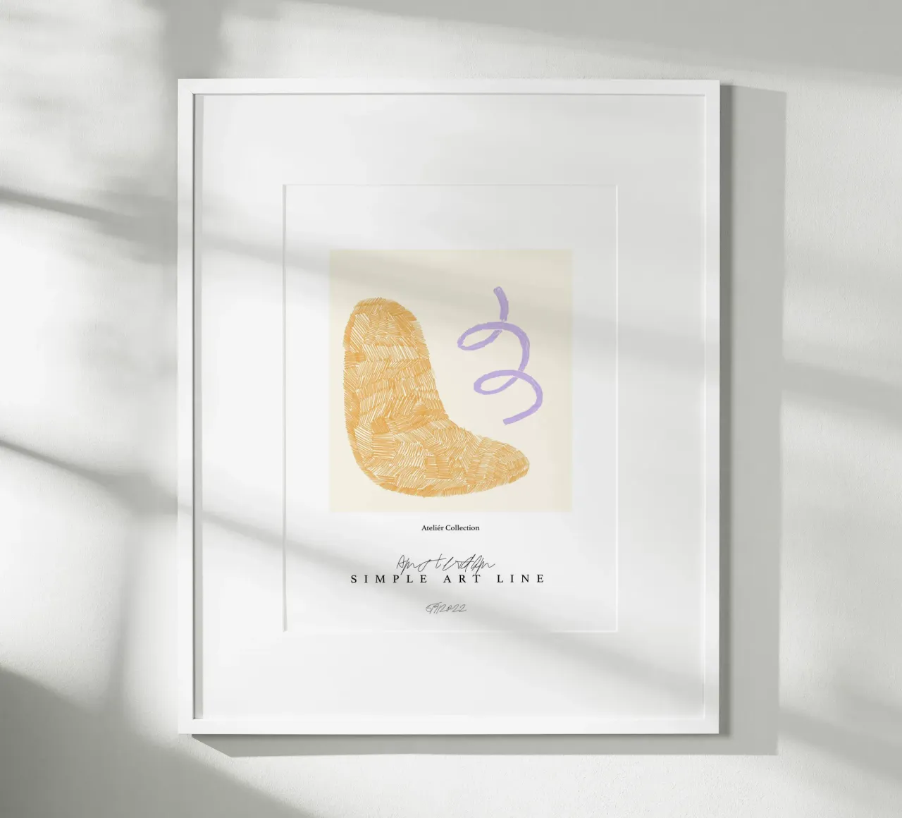 Simple Art Line No 22 poster con telaio in legno da treechild