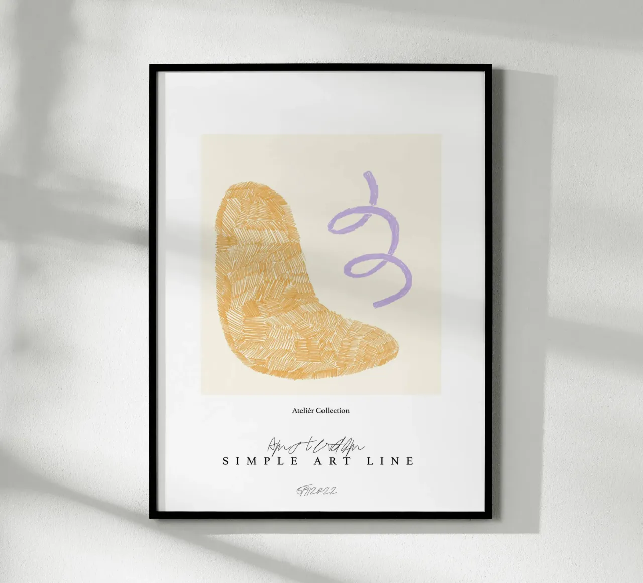 Simple Art Line No 22 poster con telaio in legno da treechild