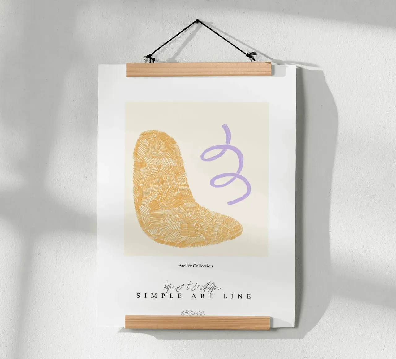 Simple Art Line No 22 poster con telaio in legno da treechild