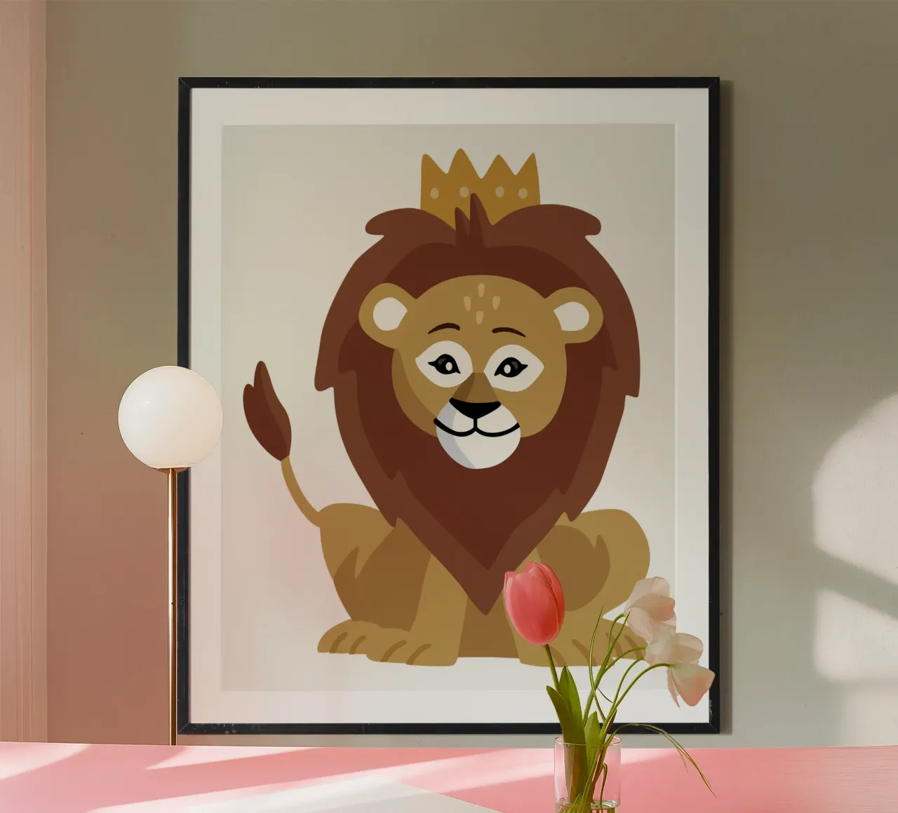 Leone poster con telaio in alluminio da C.WILL