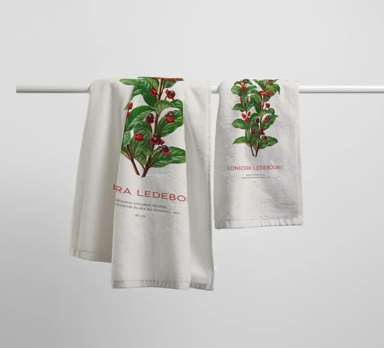 Californian honeysuckle or Lonicera ledebourii towel by Vintagrafica