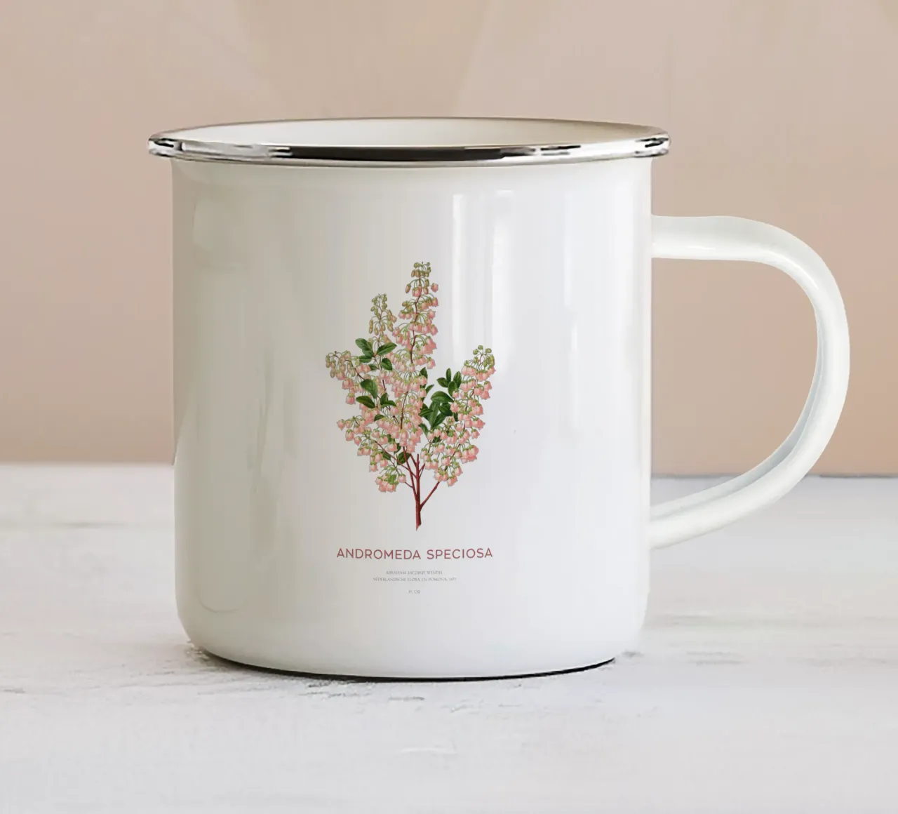 Honeycup o Andromeda speciosa tazza in smalto da Vintagrafica