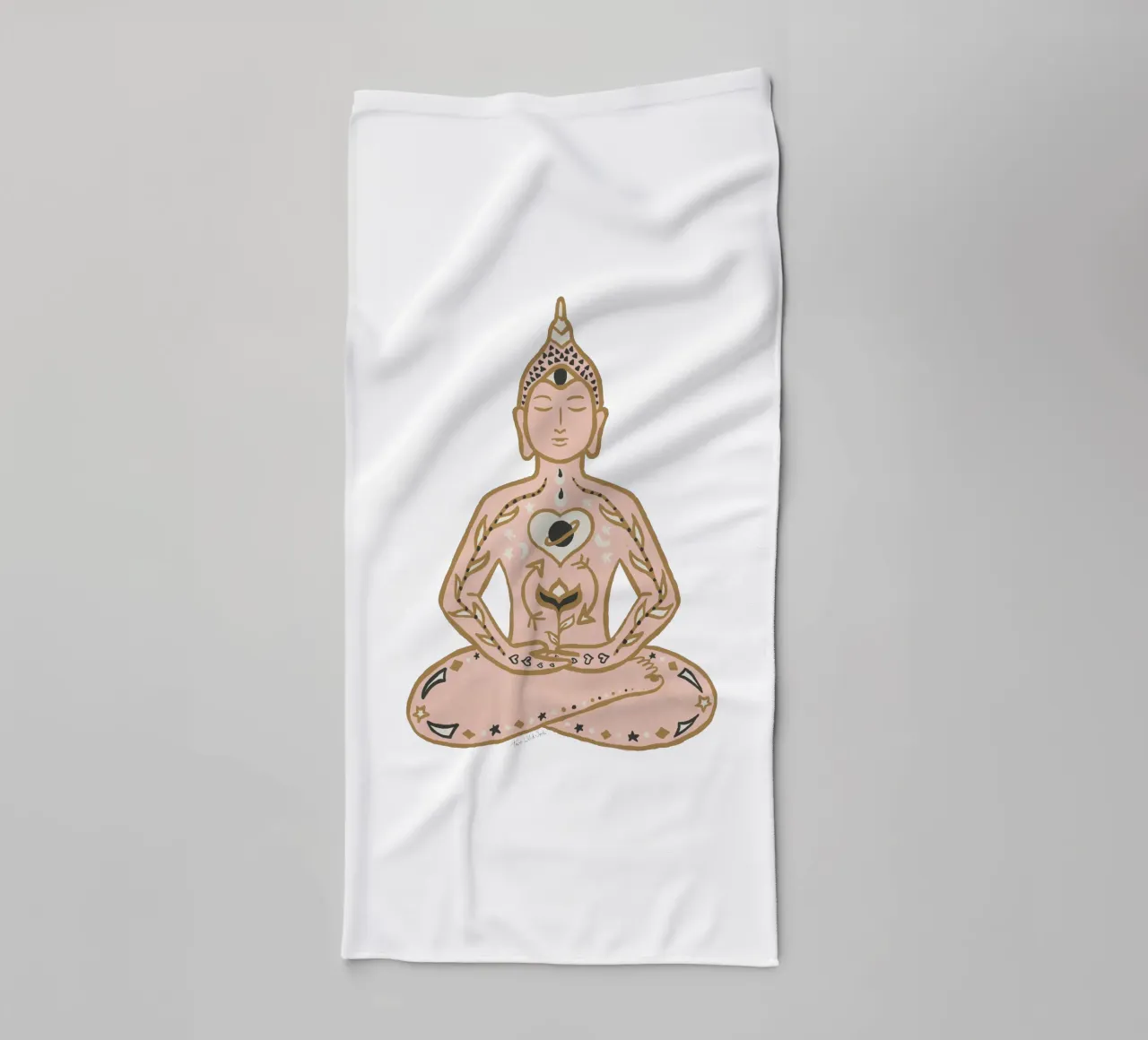 Life Grows Within - Boho Méditation Bouddha assis Chakras serviette de bain de This Wild Soul - Illustration