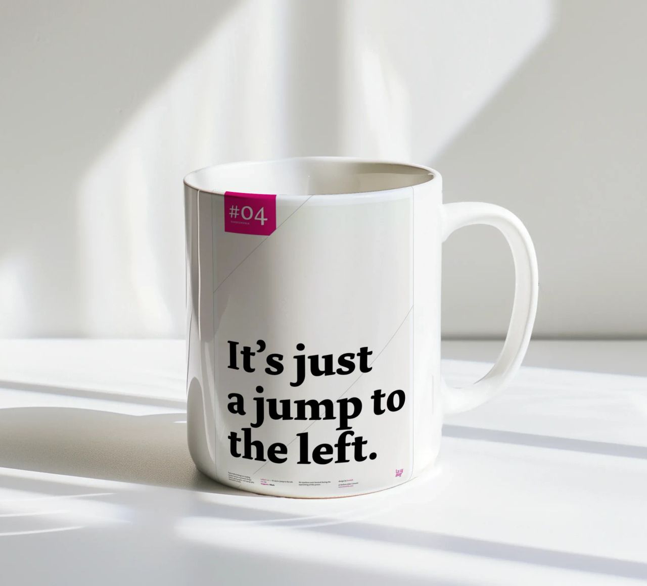 It's just a jump to the left tazza in ceramica da Stefano Joker Lionetti