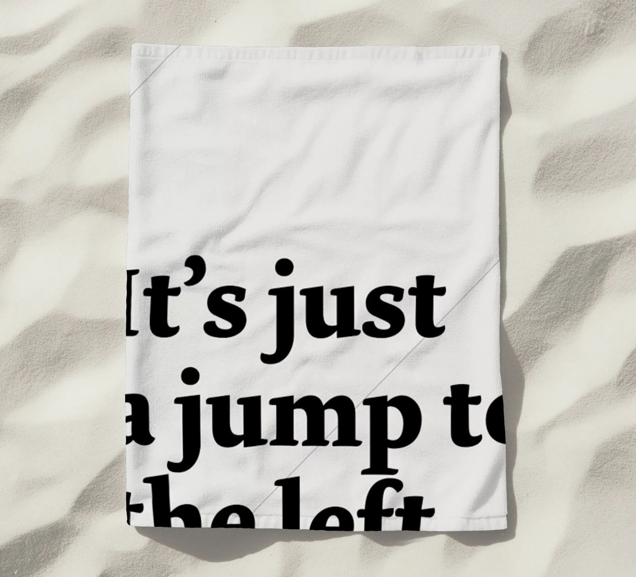 It's just a jump to the left beach towel by Stefano Joker Lionetti