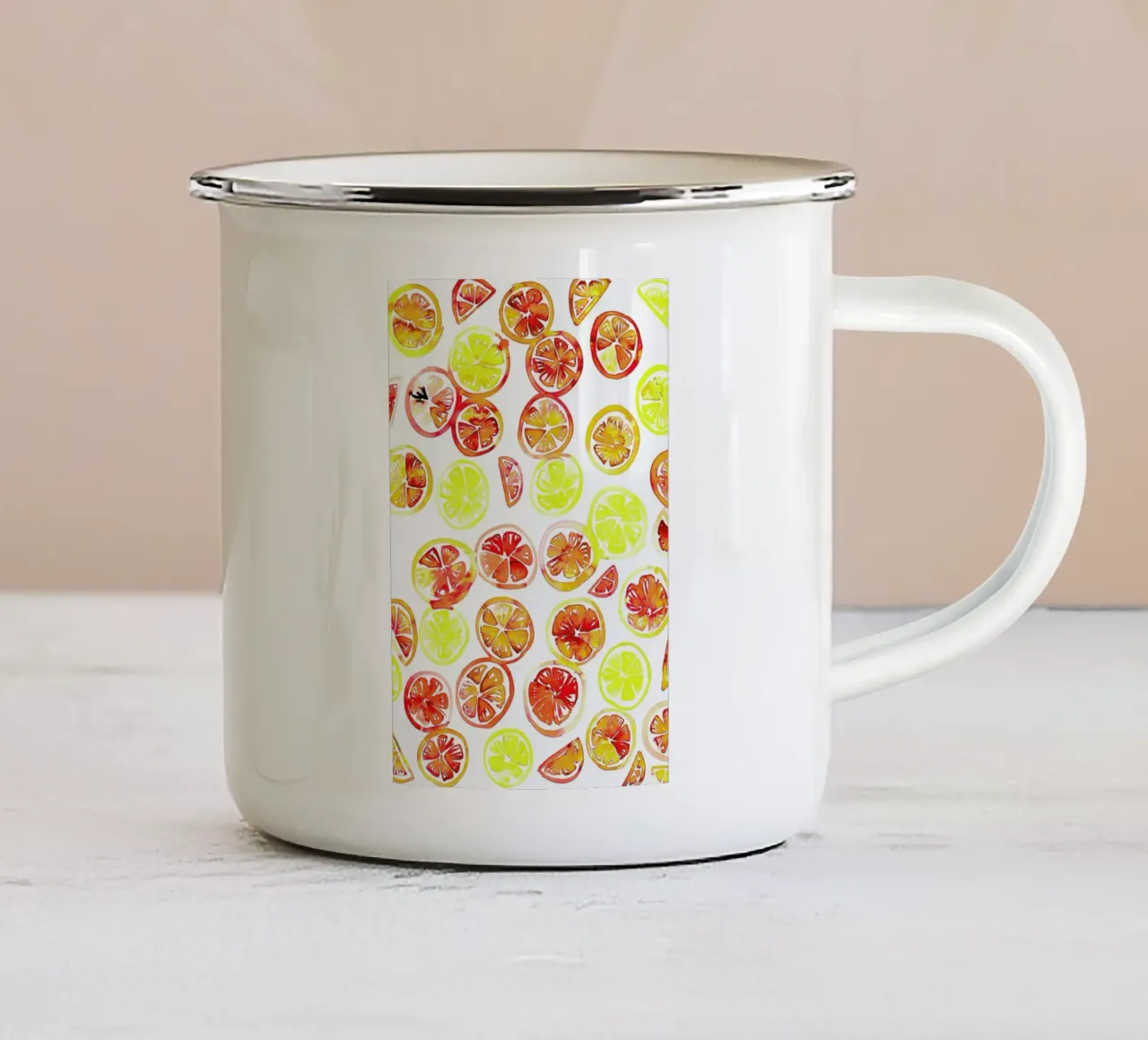 Orange Slice tazza in smalto da Amy Sia