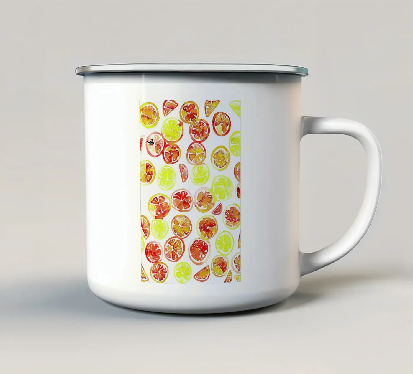 Orange Slice enamel mug by Amy Sia