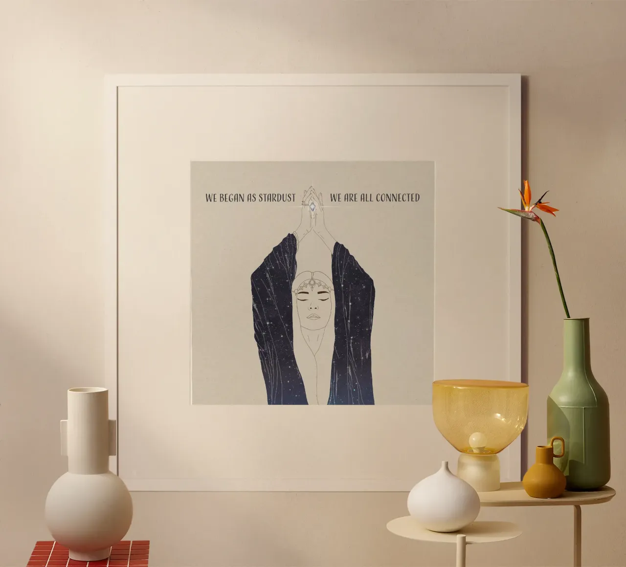 Nous avons commencé comme des poussières d'étoiles, nous sommes tous connectés Déesse Boho poster de This Wild Soul - Illustration