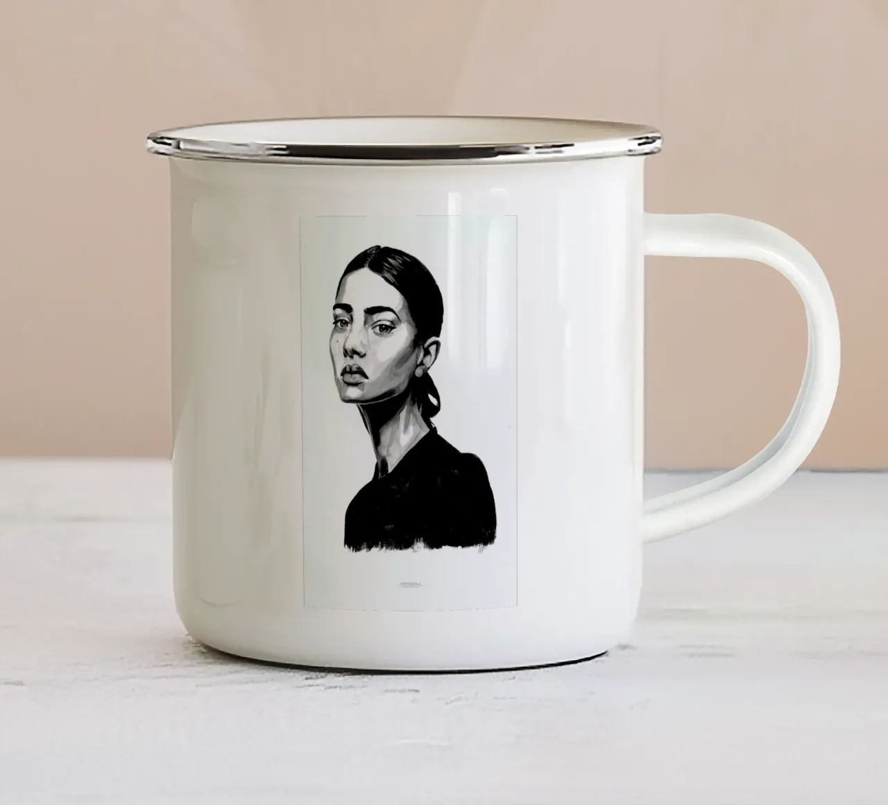 Untitled 2 Emaille Tasse von Mathilde Olsen