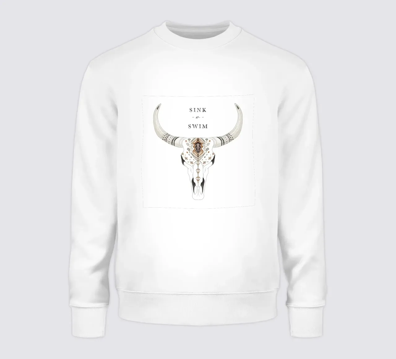 "Affondare o nuotare" Bisonte del deserto, teschio animale con motivo Boho felpa da This Wild Soul - Illustration