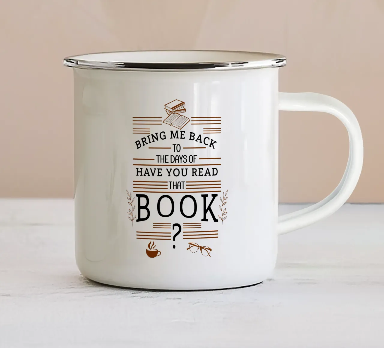 You Read That Book Vintage and Nostalgic Booklover enamel mug by sillyindustries