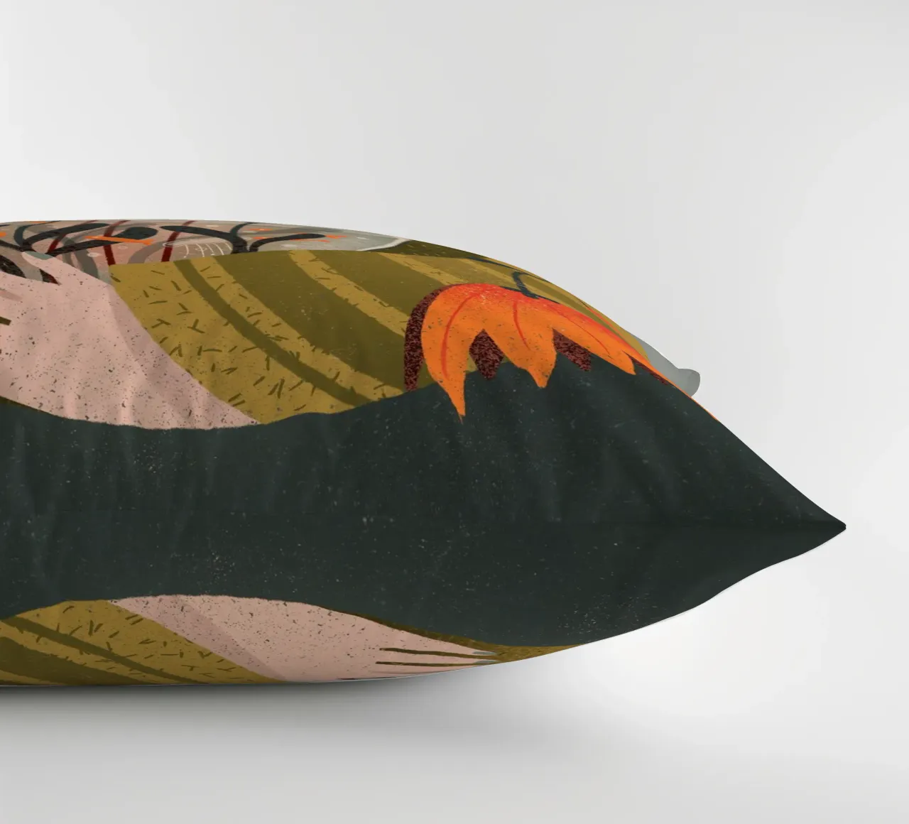 Woman holding a vase with flowers and fish decorative cushion by Bold & Beautiful