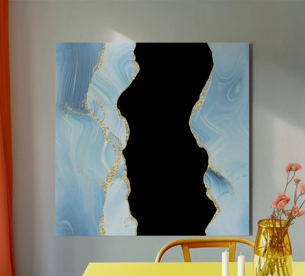 Texture Agata Glitterata Blu e Oro 02 alluminio dibond da Gemstone Textures