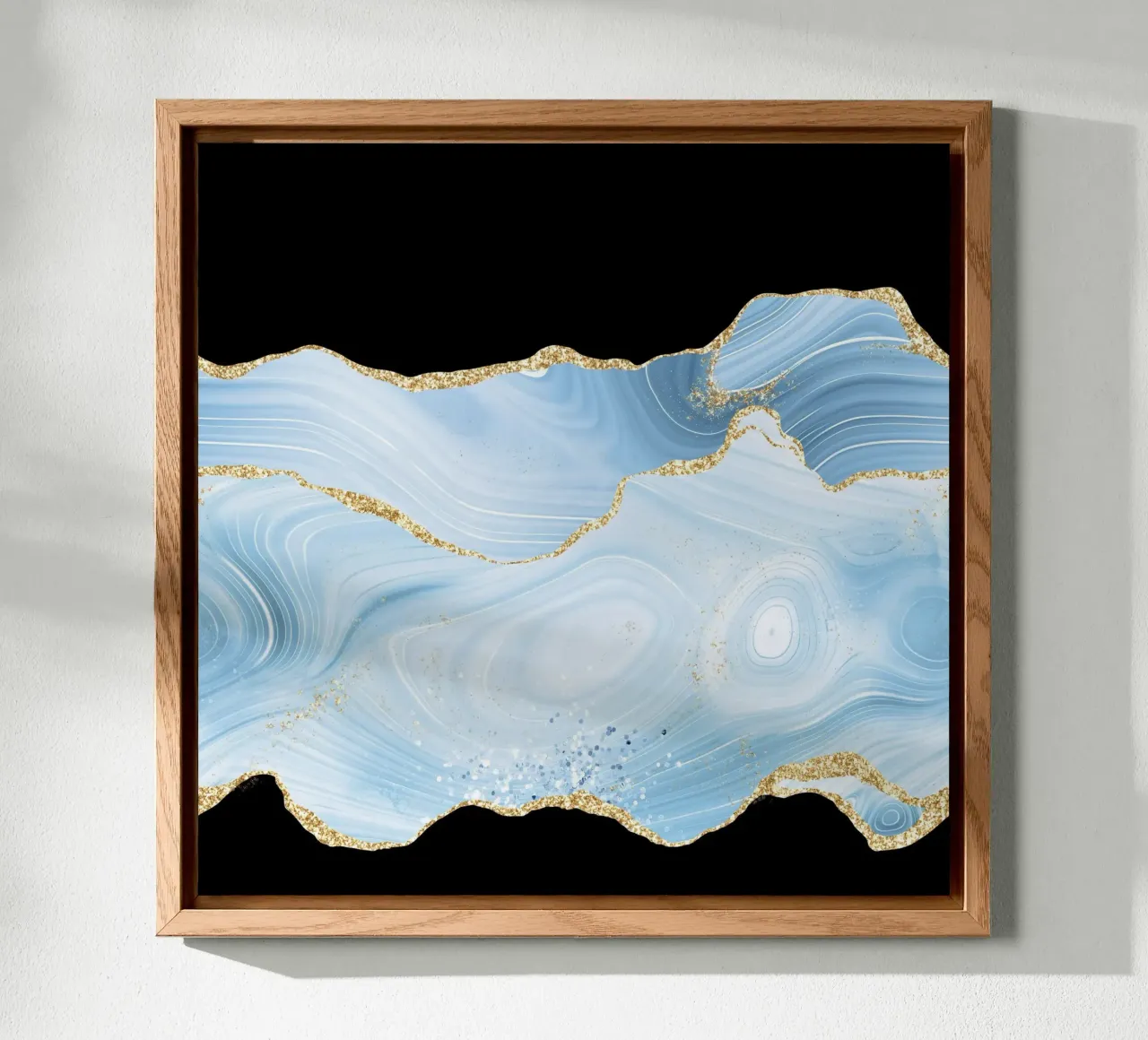Texture agata glitterata blu e oro 04 alluminio dibond da Gemstone Textures