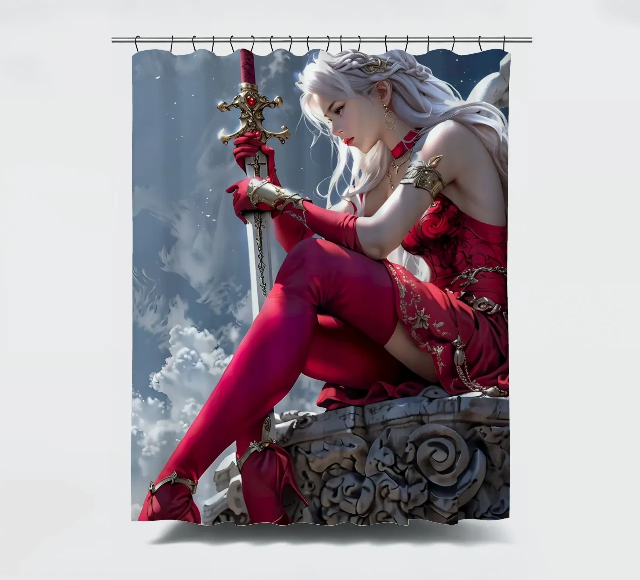 guerriero anime tenda da doccia da 🎁 ARTVI-SHOP