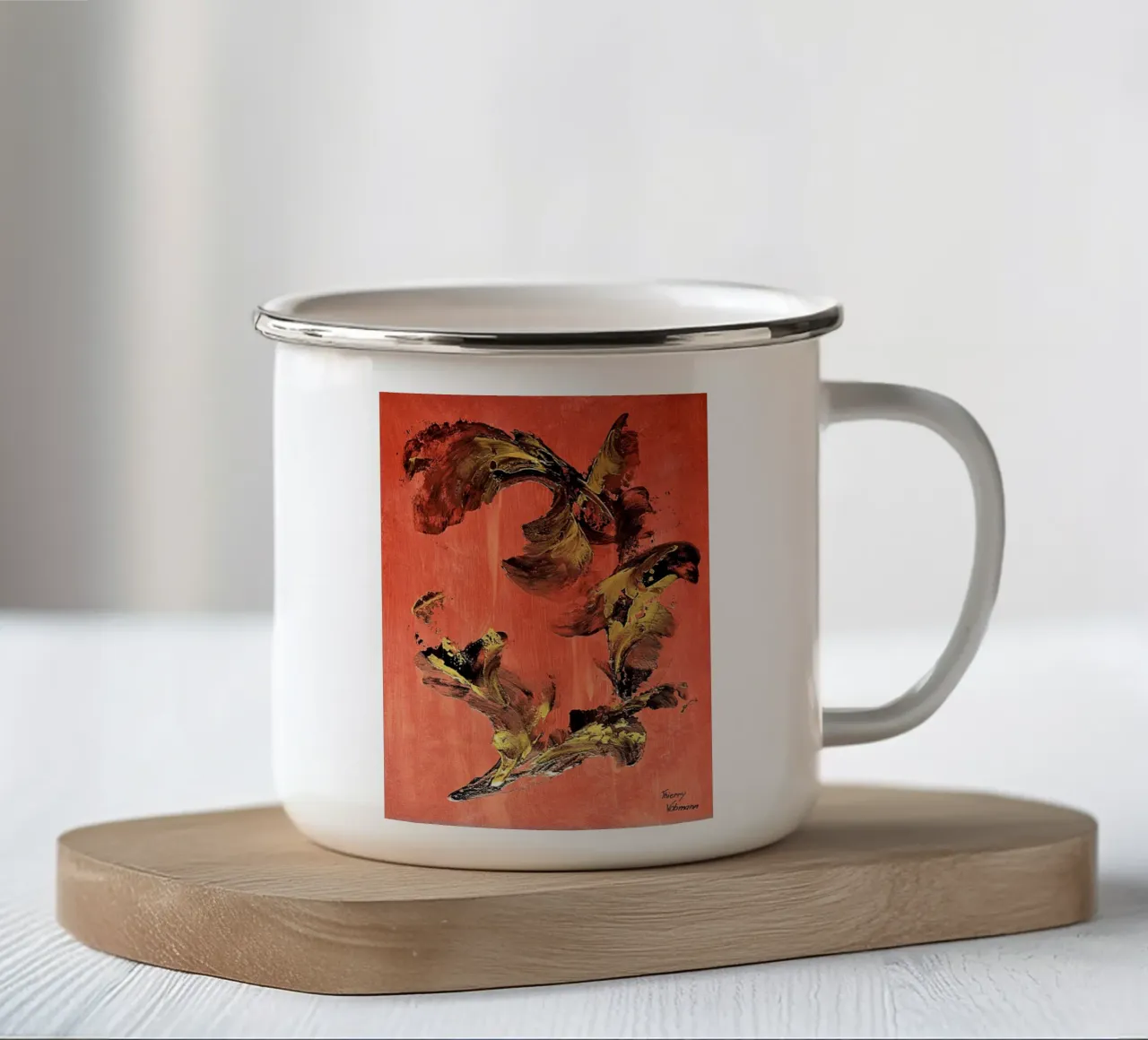 IDEAL GIFT 127 taza de esmalte de Thierry Vobmann Abstract painting