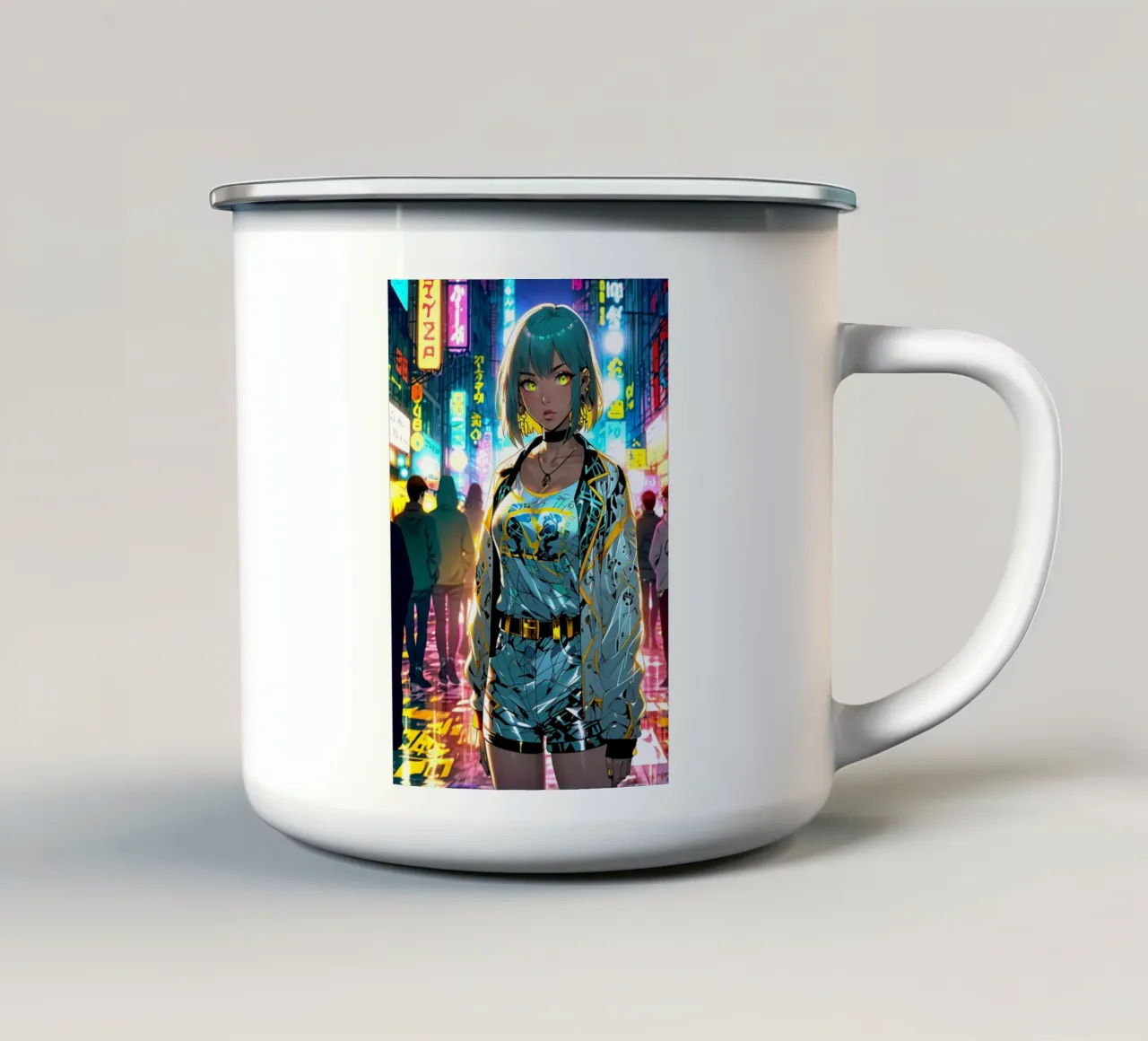 ragazza anime tazza in smalto da ARTVI-SHOP