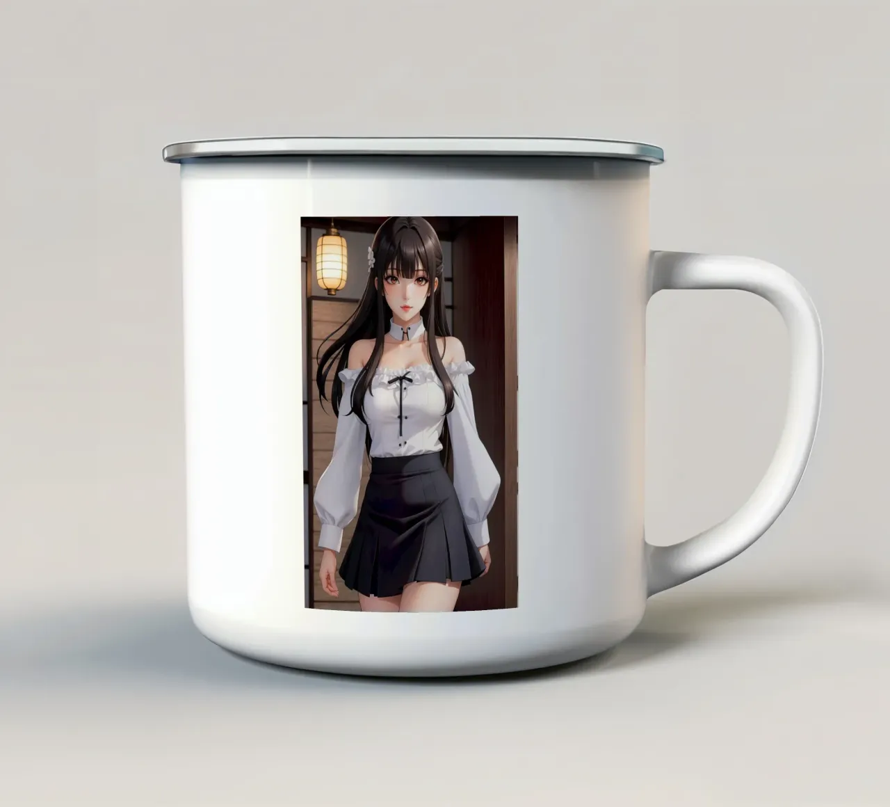 ragazza anime tazza in smalto da ARTVI-SHOP