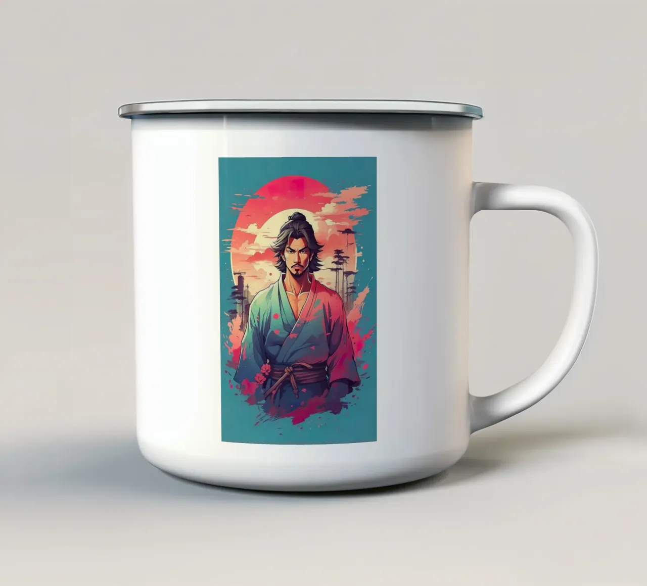 anime giovane combattente tazza in smalto da 🎁 NOBELART