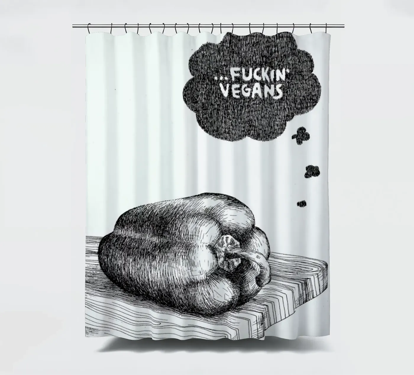 Poor Pepper shower curtain by Anna Fietta