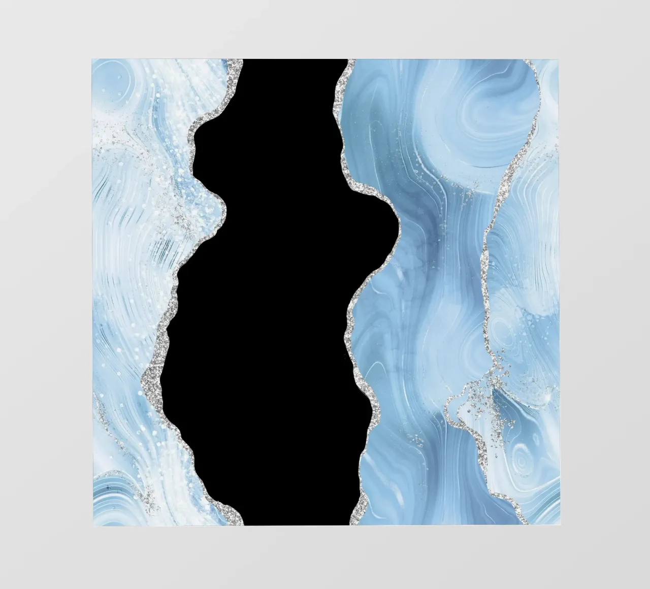 Blauer & silberner Achat Glitter Textur 02 Backlit Folie von Gemstone Textures