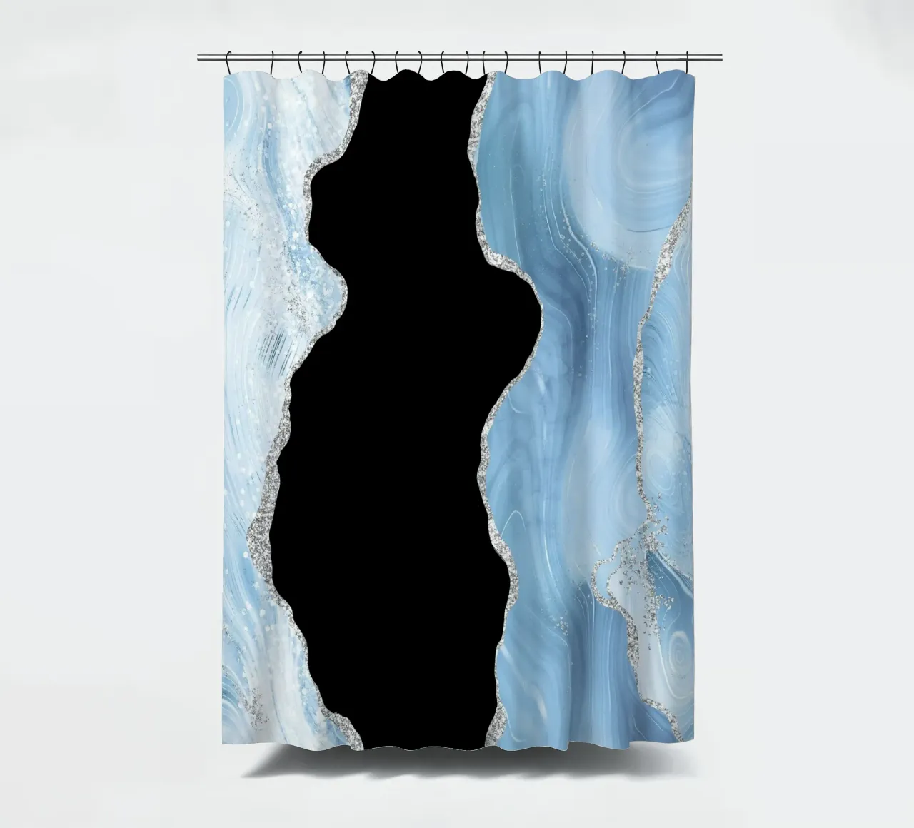 Texture glitterata Agata blu e argento 02 tenda da doccia da Gemstone Textures