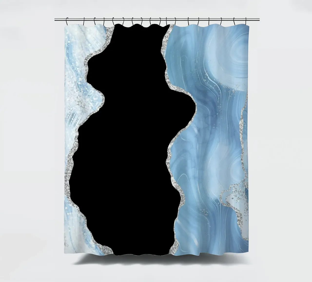 Texture glitterata Agata blu e argento 02 tenda da doccia da Gemstone Textures