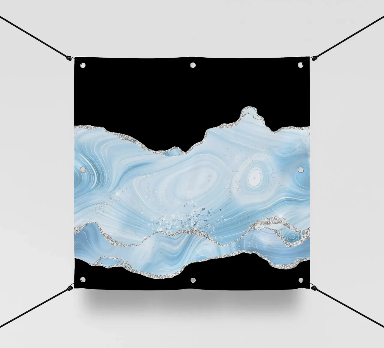 Texture glitterata Agata blu e argento 04 telo in pvc da Gemstone Textures
