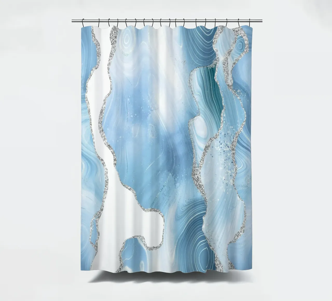 Texture glitterata Agata blu e argento 05 tenda da doccia da Gemstone Textures