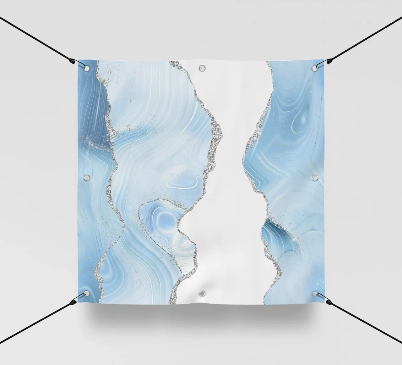 Texture glitterata Agata blu e argento 06 telo in pvc da Gemstone Textures