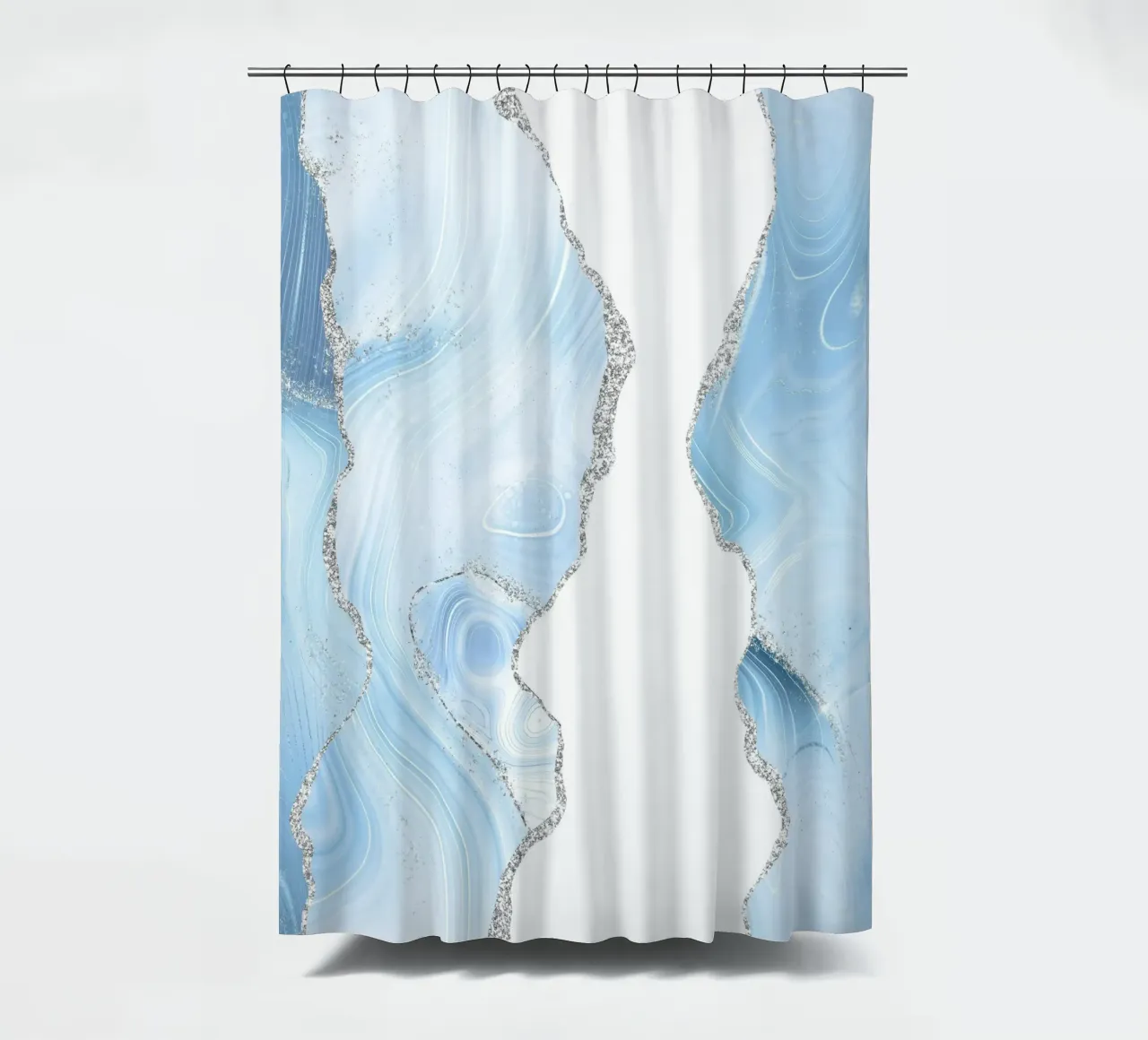 Texture glitterata Agata blu e argento 06 tenda da doccia da Gemstone Textures