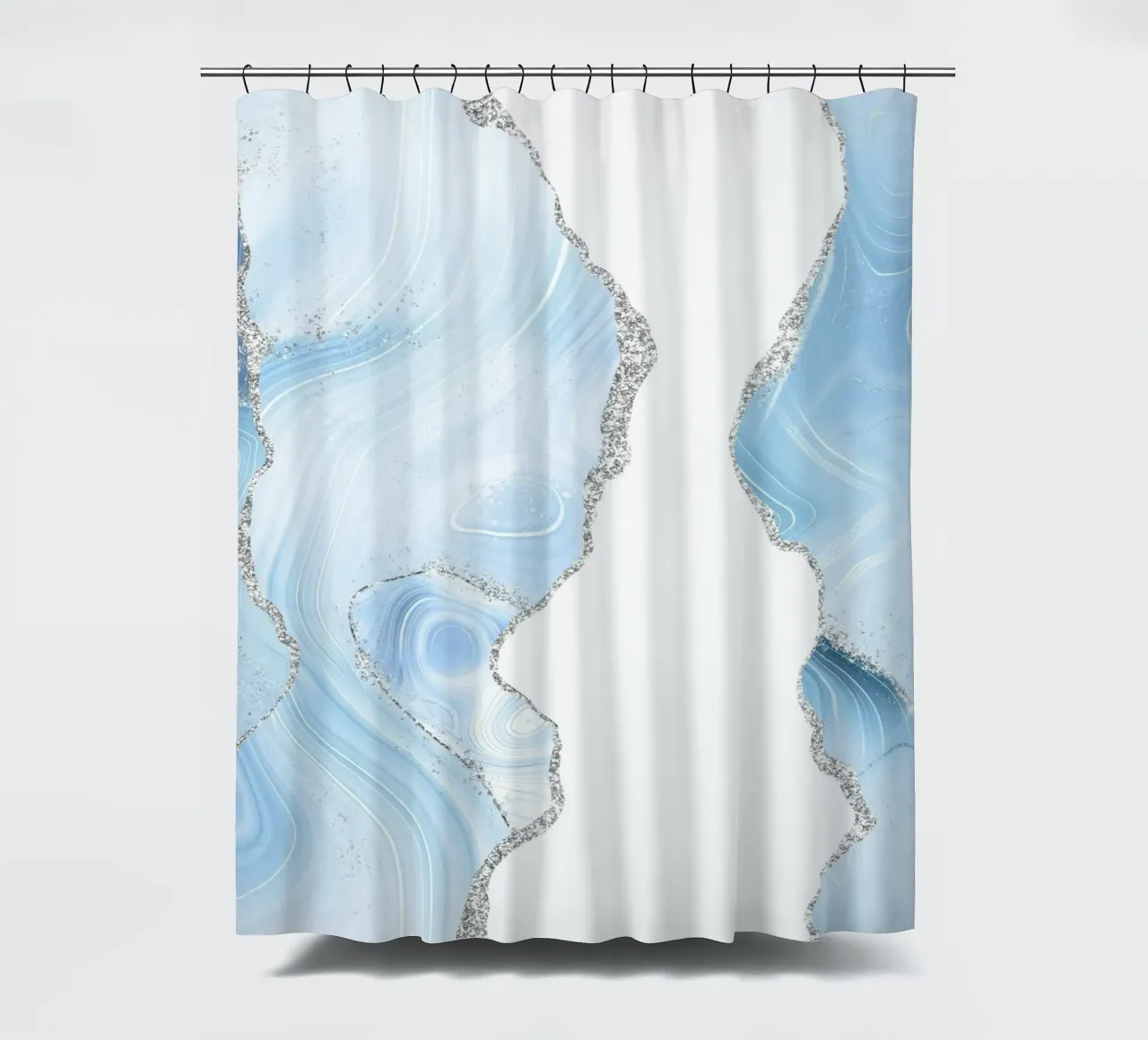 Texture glitterata Agata blu e argento 06 tenda da doccia da Gemstone Textures