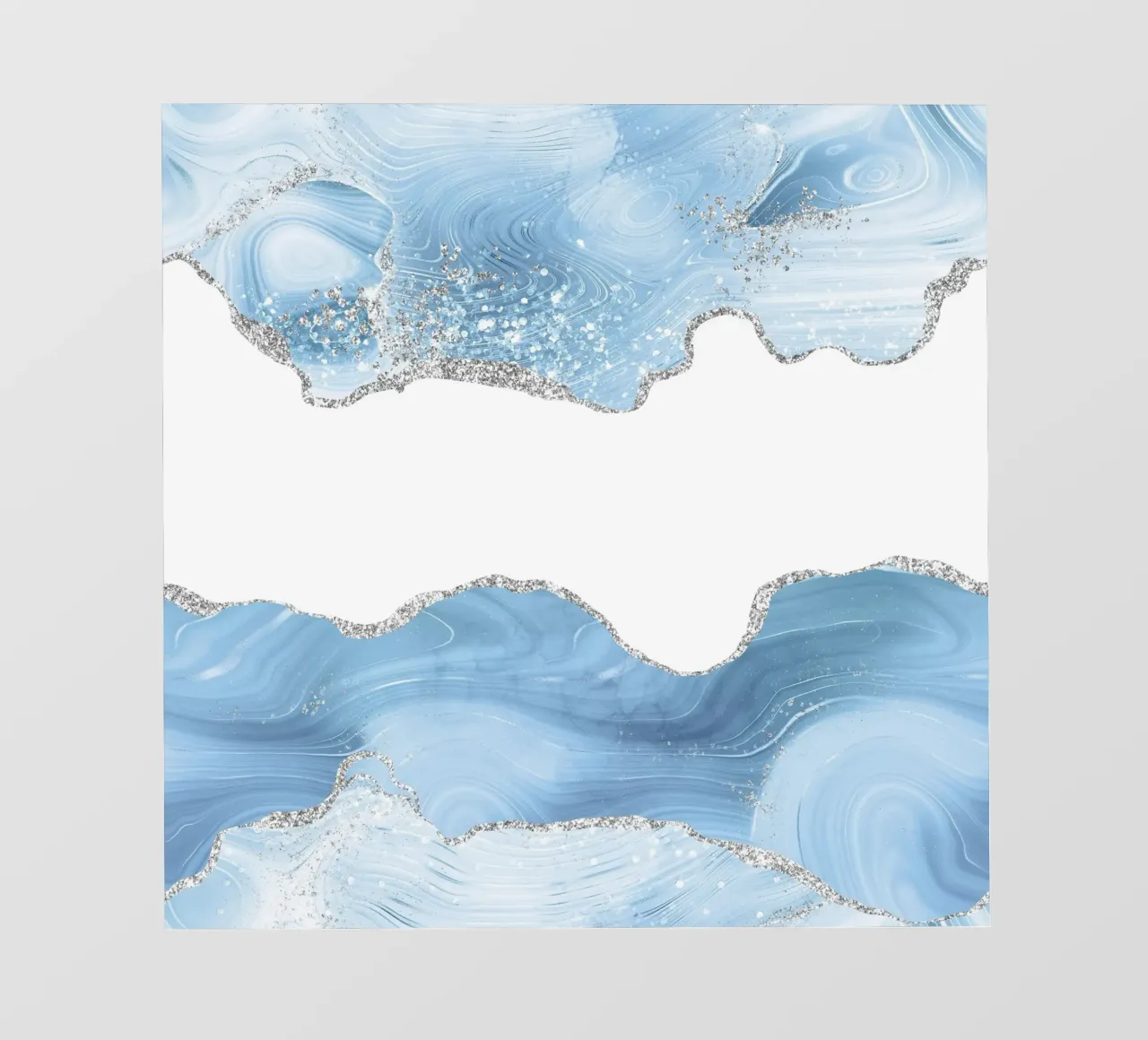 Blauer & silberner Achat Glitter Textur 07 Backlit Folie von Gemstone Textures