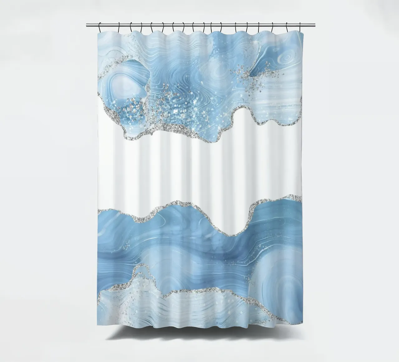 Texture glitterata Agata blu e argento 07 tenda da doccia da Gemstone Textures
