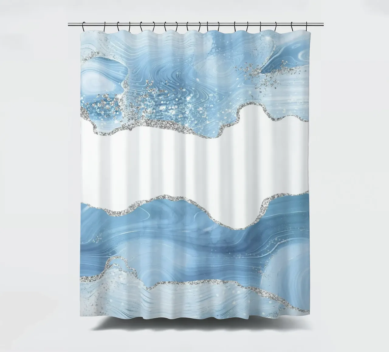 Texture glitterata Agata blu e argento 07 tenda da doccia da Gemstone Textures