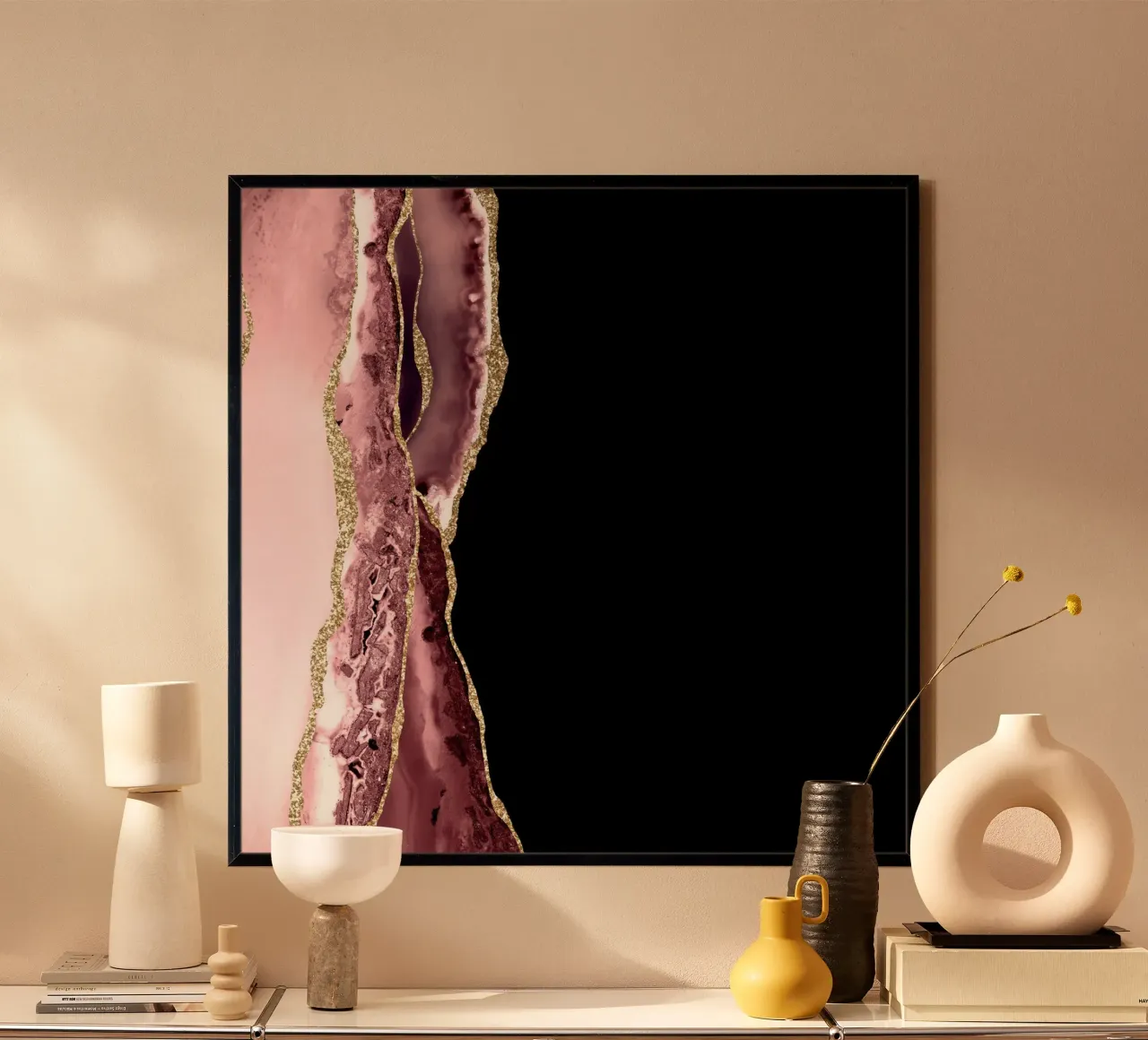 Blush & Gold Agate Texture 04 hahnemühle by Gemstone Textures