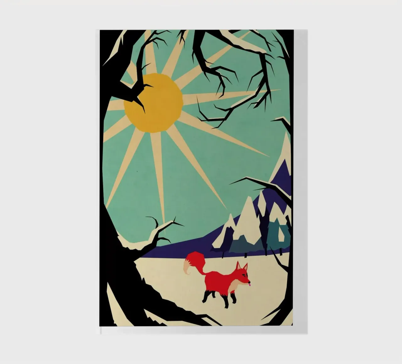 Fox roaming around notebook by Yetiland